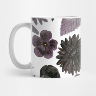 Black Watercolor Floral Pattern Mug